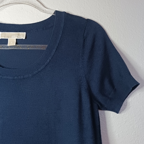 Michael Michael Kors Navy Sweater Short Sleeve Crew Neck size S - Picture 3 of 11